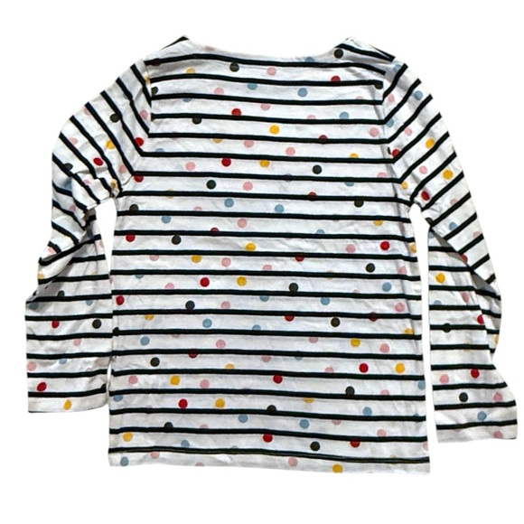 Mini Boden Girls Long Sleeve Tee Striped Polka Dot Cotton Shirt Size 7–8 - Picture 2 of 5